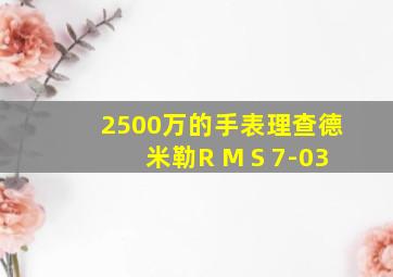 2500万的手表理查德米勒R M S 7-03